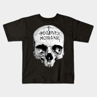 Gothic Eastern Orthodox Monk Skull pocket Kids T-Shirt